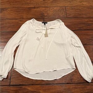 Banana Republic White Peasant Blouse – Petite S (NWT)